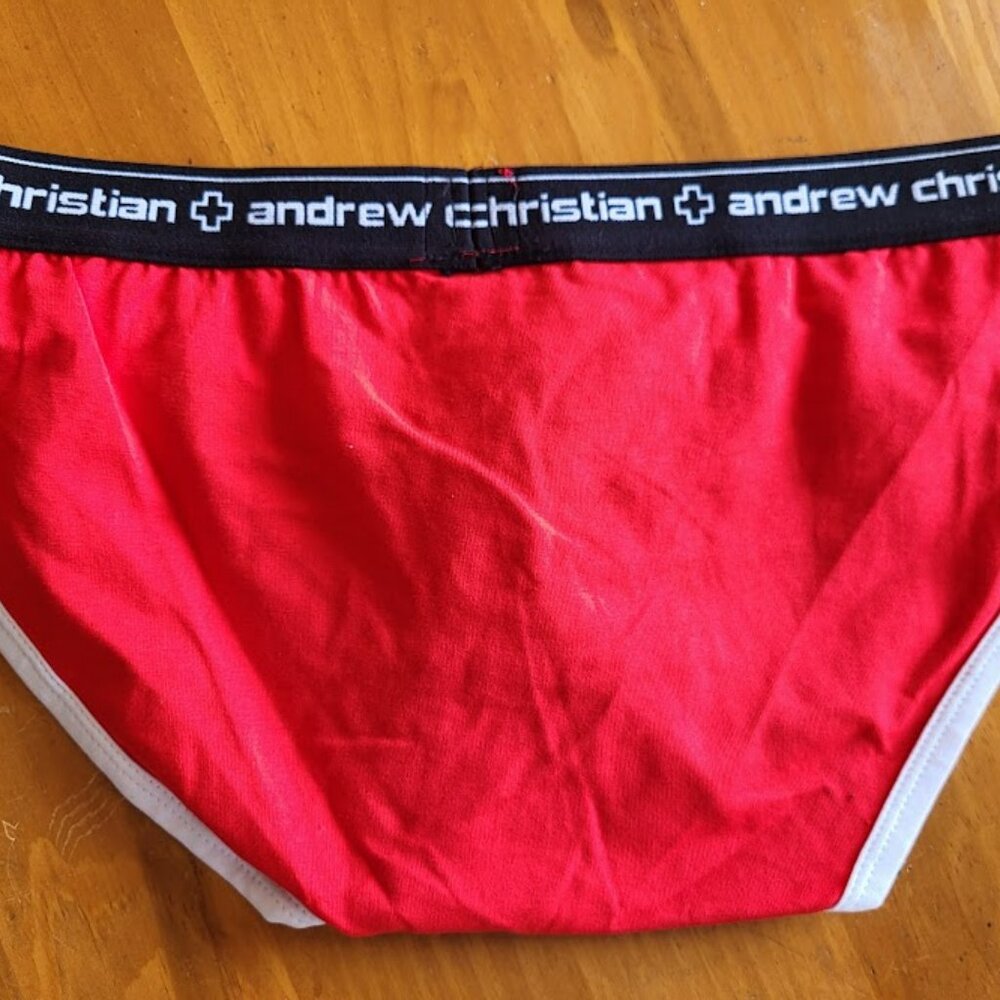 Andrew Christian Vintage Briefs Large Red NEW - Picture 7 of 7